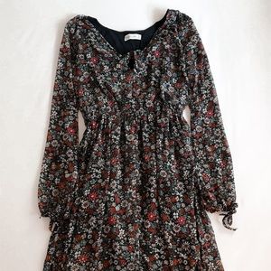 Abercrombie Long Sleeve Floral Mini Dre…